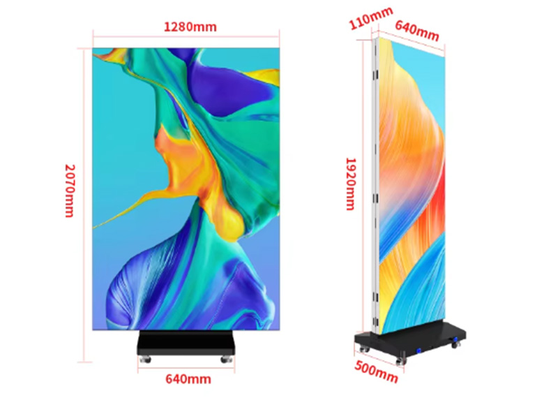 Three-Folding Indoor P1.8 P2.5 HD GOB LED Poster Screen b12