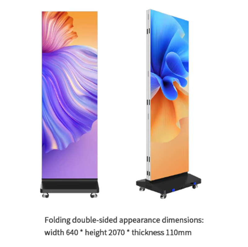 Three-Folding Indoor P1.8 P2.5 HD GOB LED Poster Screen b14