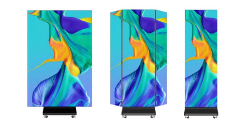 Three-Folding Indoor P1.8 P2.5 HD GOB LED Poster Screen b15