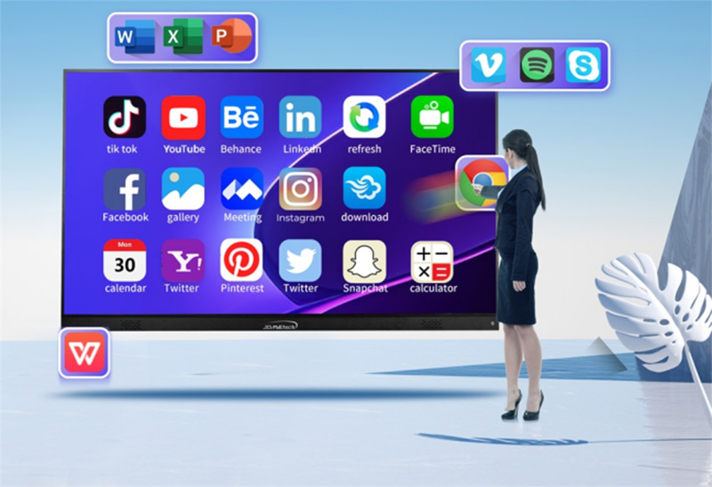 Movable Indoor HD LED Display Conference Room Touch All-in-one LED TV Displayv65