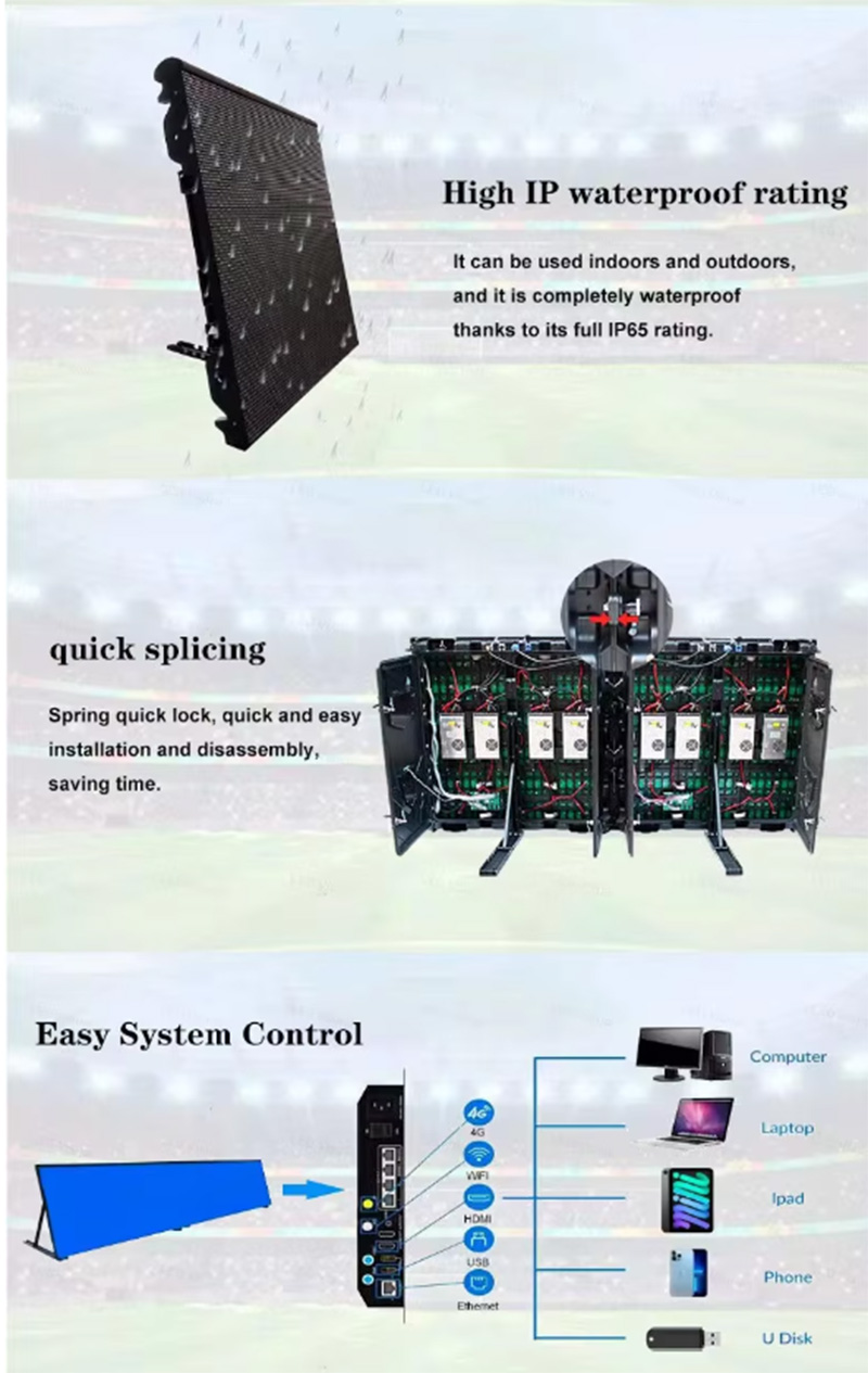 Football Stadium Perimeter Led Screen Displayv98